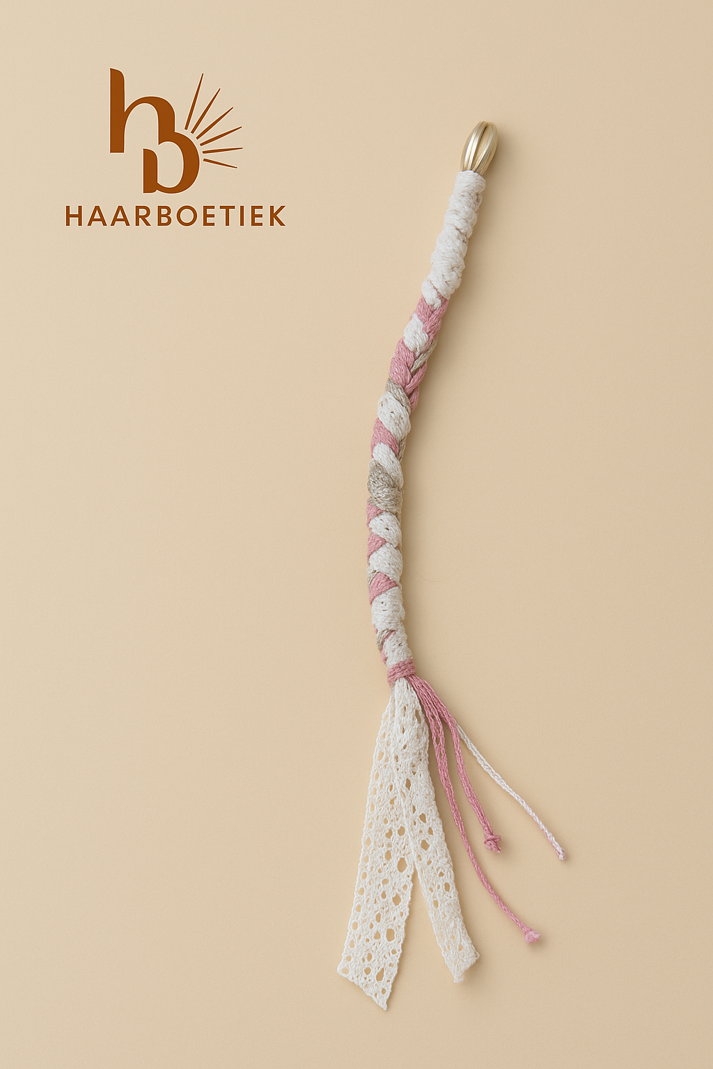 Clip in beige - roze