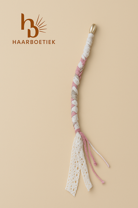 Clip in beige - roze