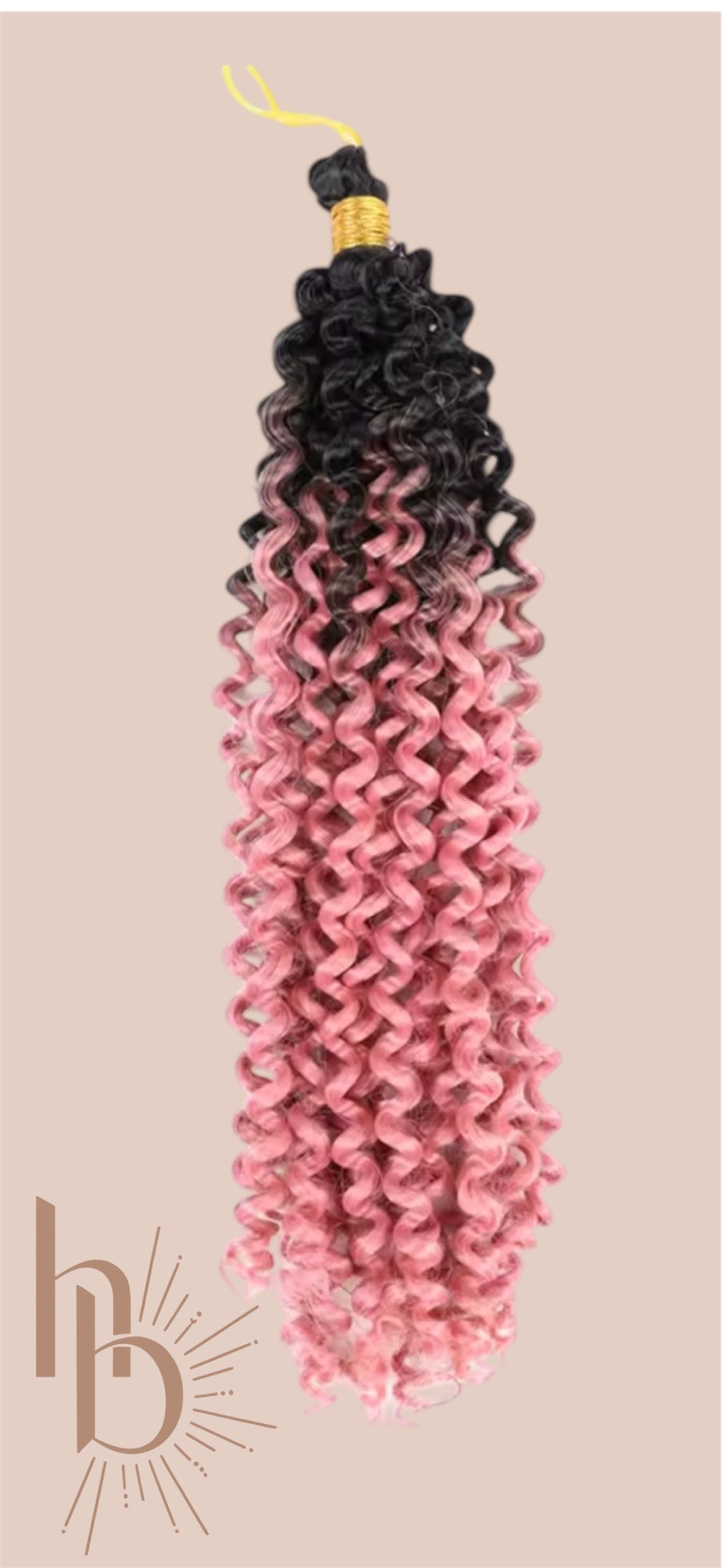 Afro curls invlecht haar ombre zwart-roze - De HaarBoetiek