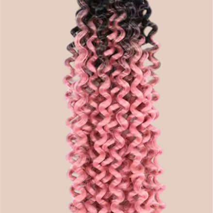 Afro curls invlecht haar ombre zwart-roze - De HaarBoetiek