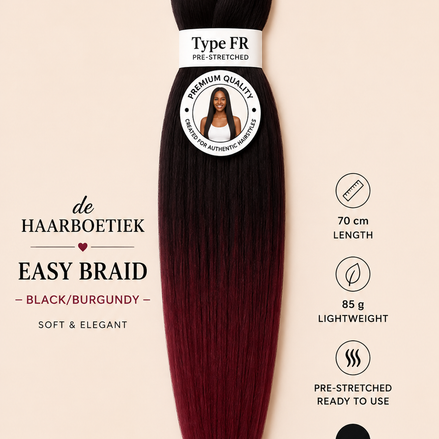 Easy braid invlechthaar zwart-bordeaux