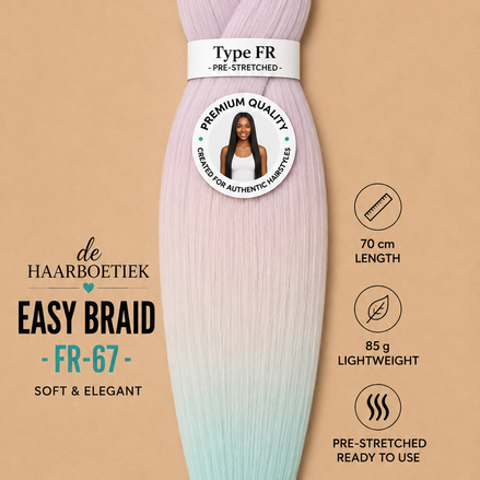 Easy braid invlechthaar pastel lila-blauw ombre