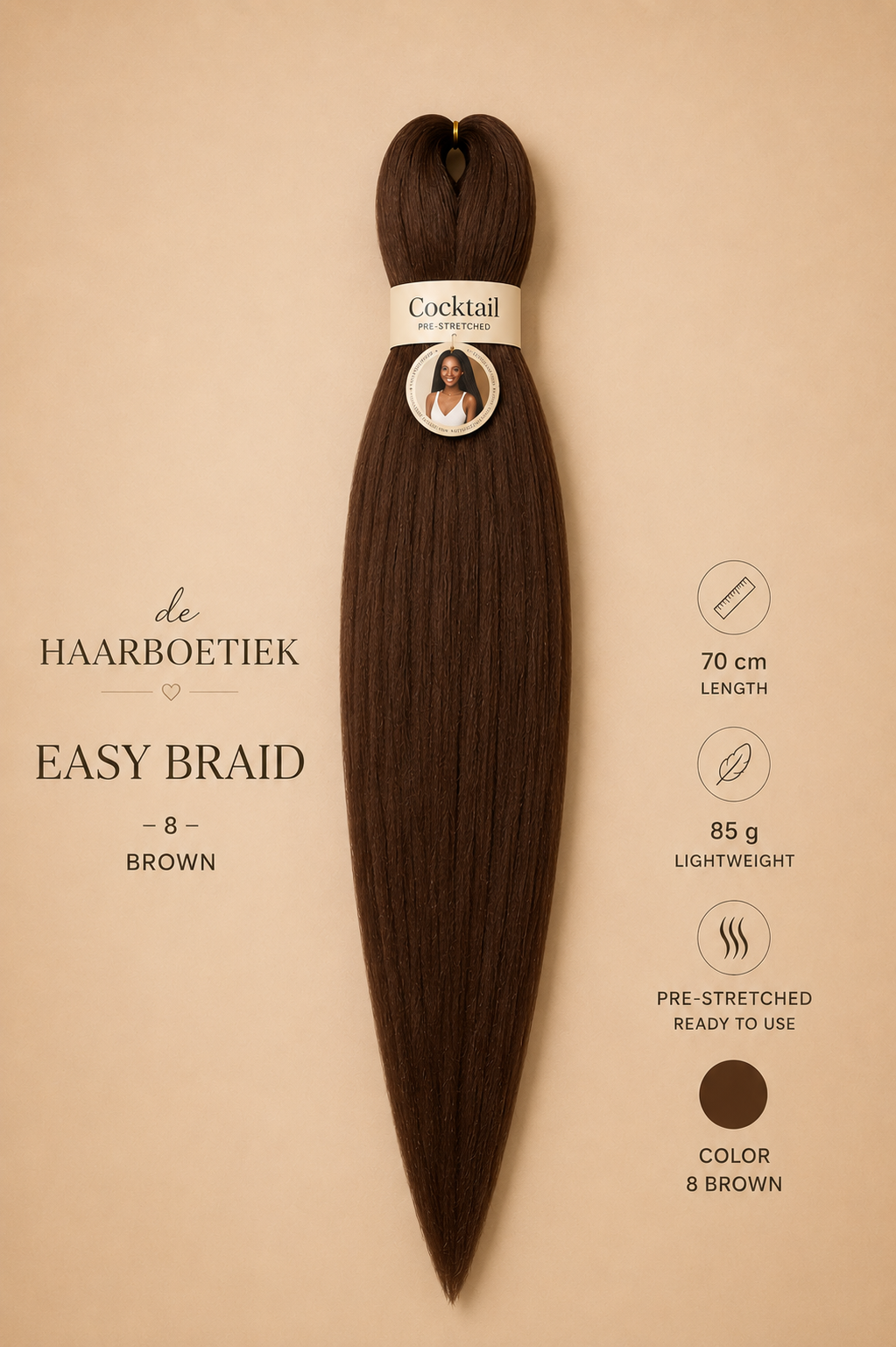 Easy braid bruin 8