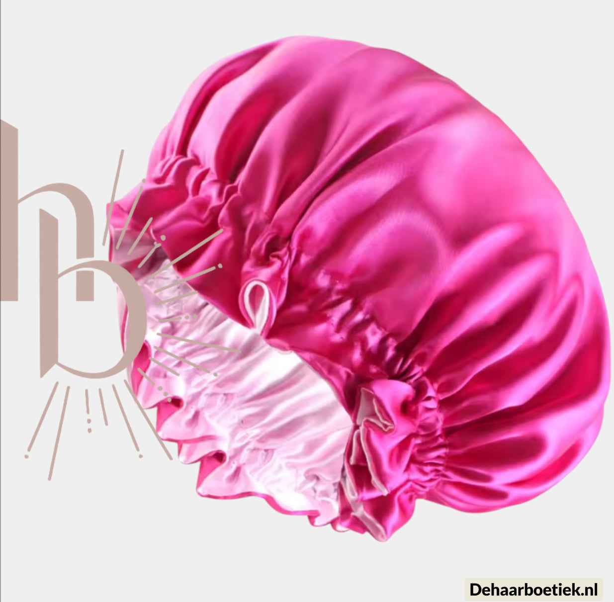 Dubbelzijdige luxe satijnen slaapmuts roze - Alles voor gezond haar  De haarboetiek