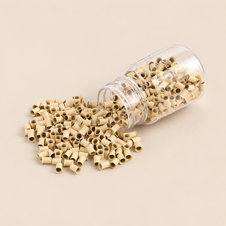 Micro-ringen 4,0 mm koper met uitlopende rand – lichtblond – 100 stuks – De HaarBoetiek