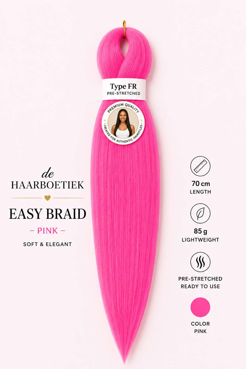 Easy braid hard roze