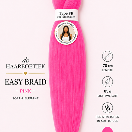 Easy braid invlechthaar fel roze