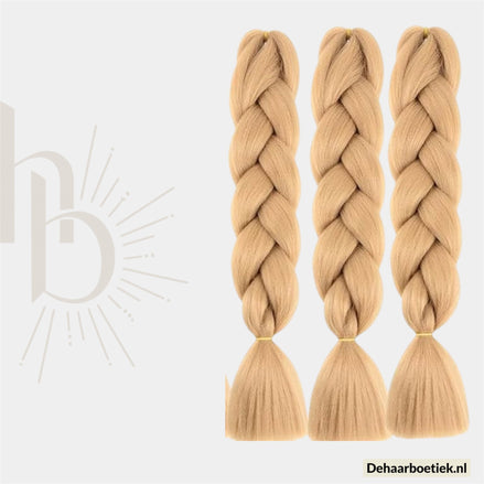 Bundel Deal Blond Invlecht Haar 60cm – 3 Stuks