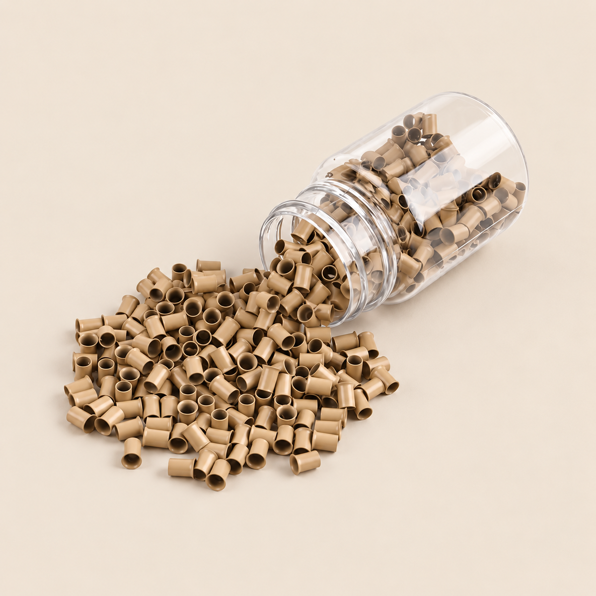 Micro-ringen 4,0 mm koper met uitlopende rand – middenblond – 100 stuks – De HaarBoetiek
