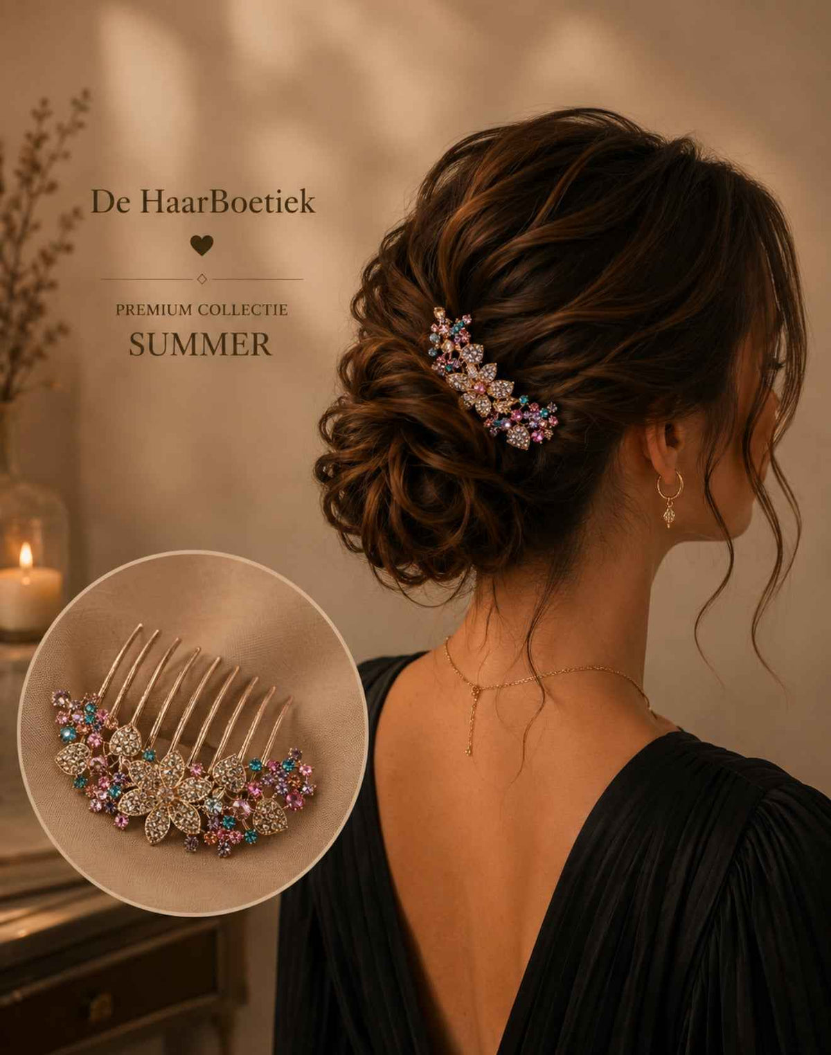 Summer diamant schuifspeld pastel haaraccessoire - De HaarBoetiek