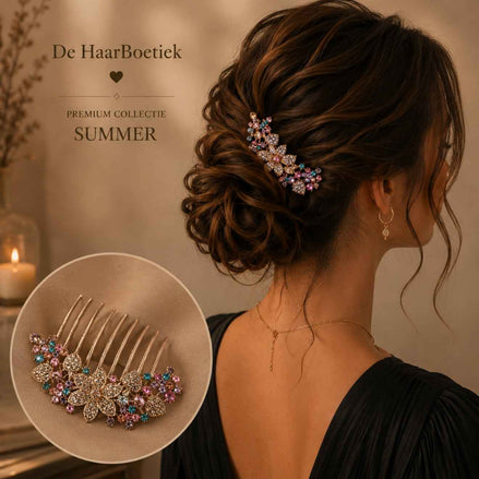 Summer schuifspeld diamant pastel glitter haaraccessoire - De HaarBoetiek