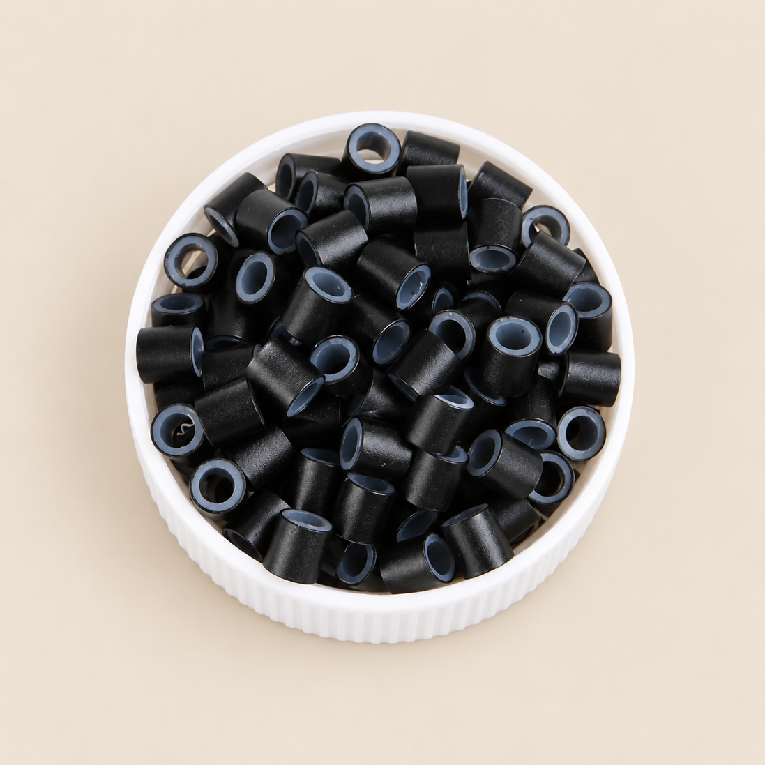Micro-ringen 4,0 mm koper met uitlopende rand – middenbruin – 100 stuks – De HaarBoetiek