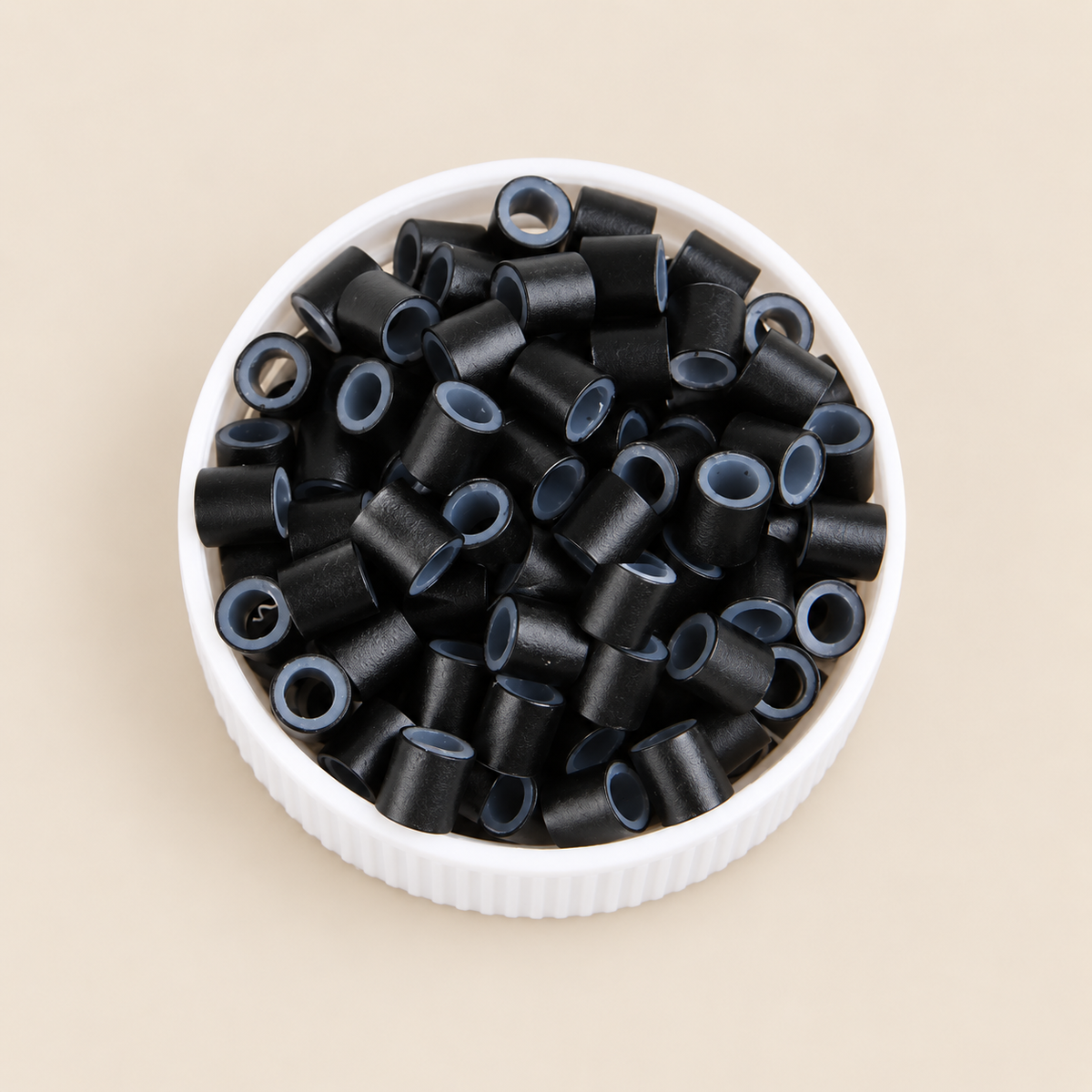 Micro-ringen 4,0 mm koper met uitlopende rand – middenbruin – 100 stuks – De HaarBoetiek