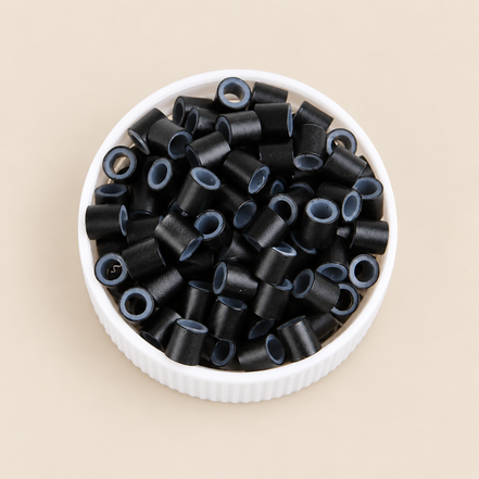 Micro-ringen 4,0 mm koper met uitlopende rand – middenbruin – 100 stuks – De HaarBoetiek