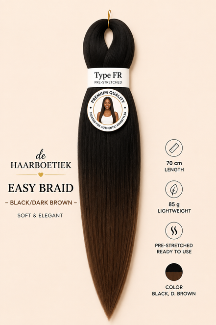 Easy braid donker bruin zwart