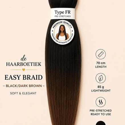Easy braid invlechthaar donker bruin en zwart
