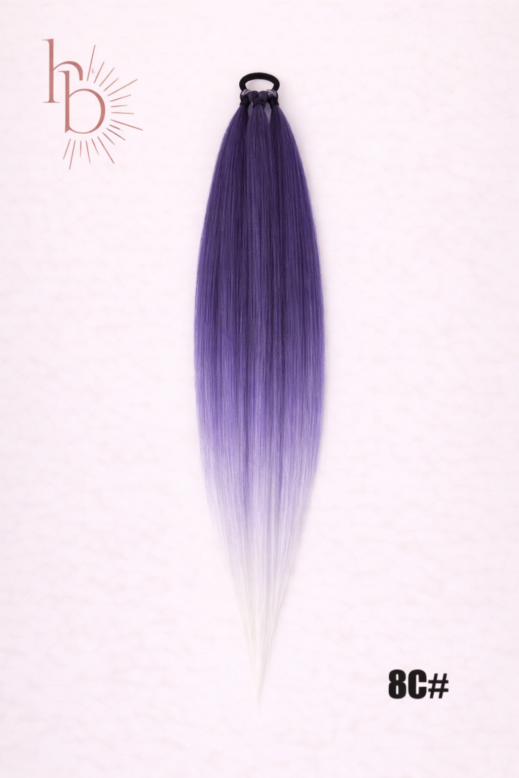 Sleek ponytail paars wit 65cm strakke paardenstaart - De HaarBoetiek