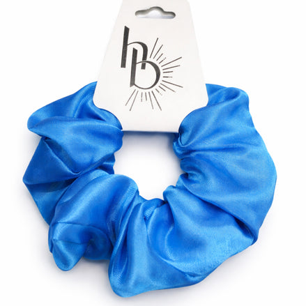 LED satijnen scrunchie blauw - De HaarBoetiek