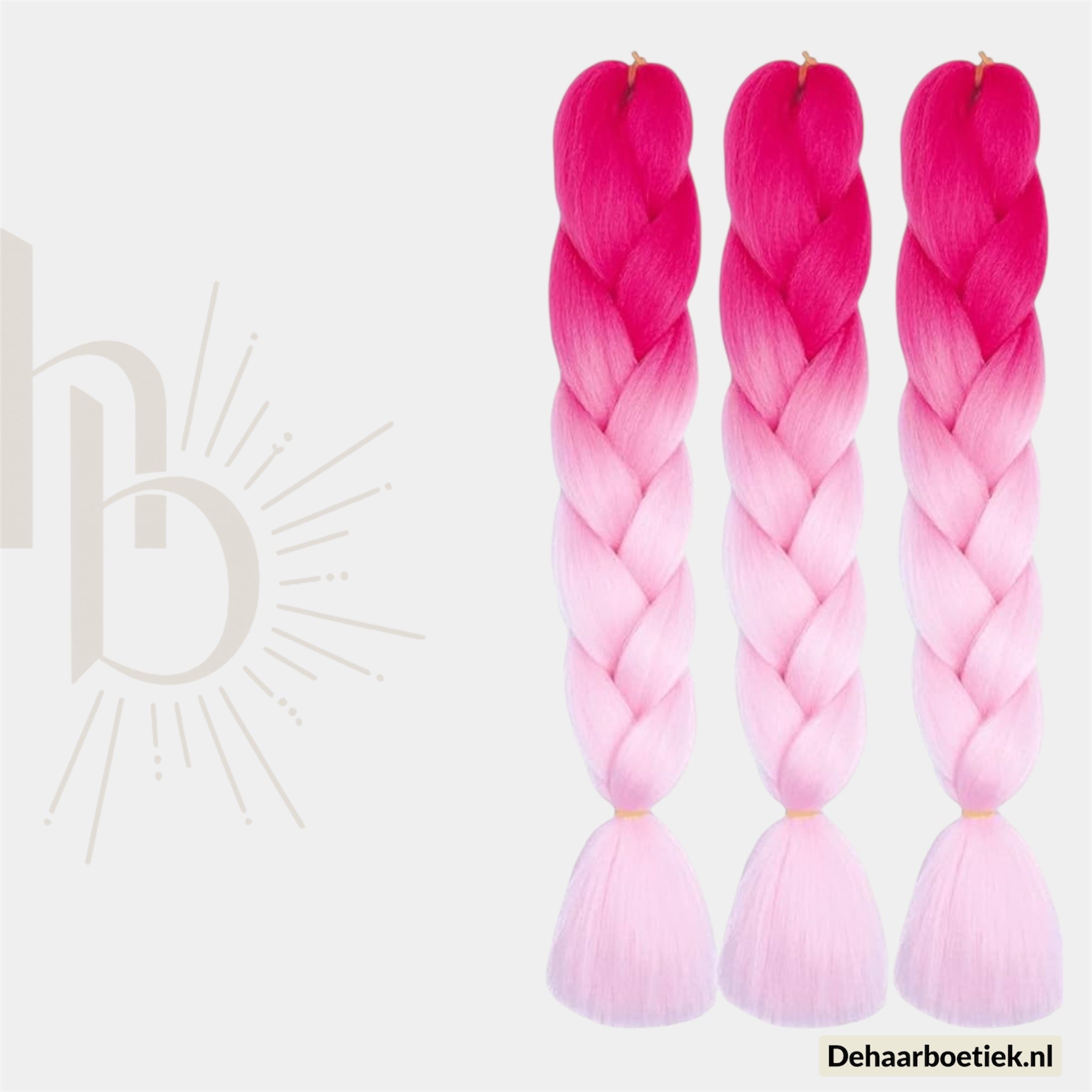 Braid invlecht haar roze - licht roze invlecht haar | De haarboetiek