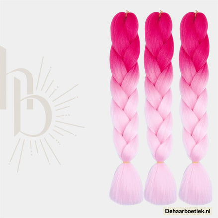 Braid invlecht haar roze - licht roze invlecht haar | De haarboetiek