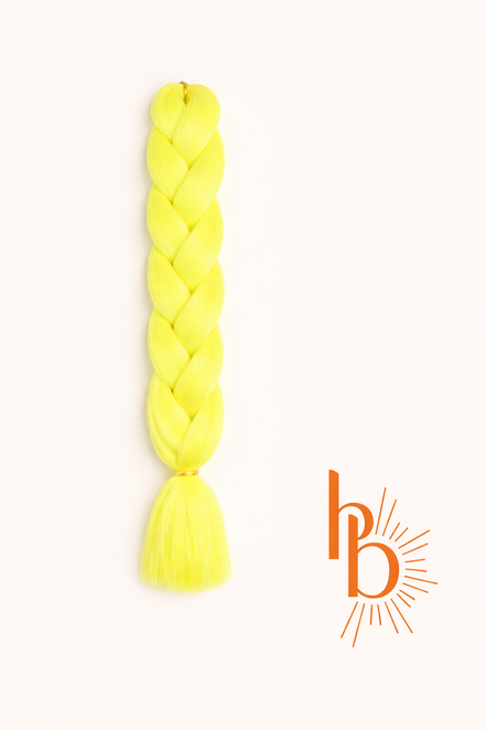 Premium Glow in de dark invlecht haar neon geel | De haarboetiek