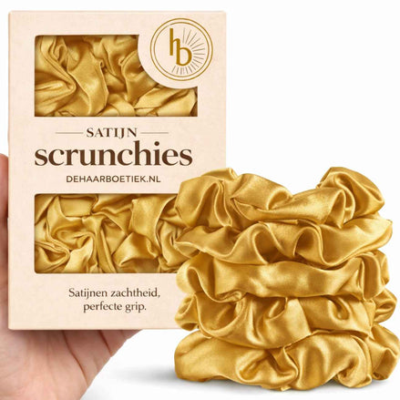 Srunchie shine goud - satijn - de haarboetiek