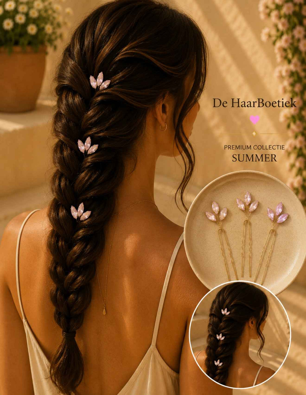 Summer strass schuifspelden haaraccessoire - De HaarBoetiek