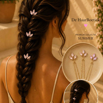 Summer stras schuifspelden set voor haar en braids - De HaarBoetiek