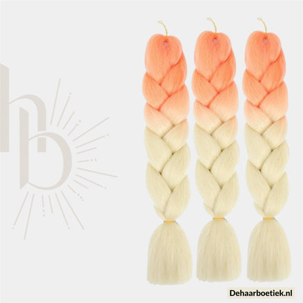 Bundel Deal Oranje Blond Invlecht Haar 60cm – 3 Stuks