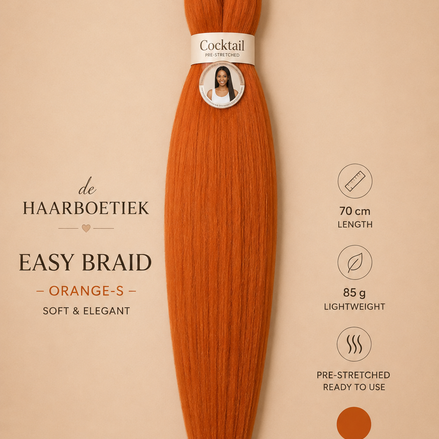 Easy braid invlechthaar oranje
