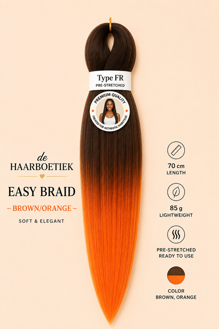 Easy braid bruin - oranje