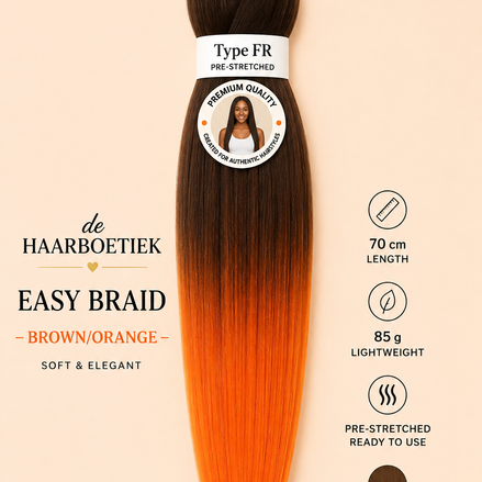Easy braid bruin - oranje