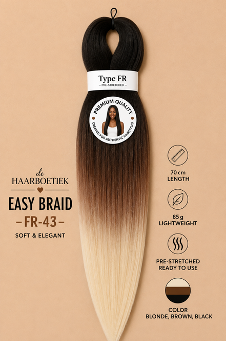 Easy braid invlechthaar bruin-blond ombre