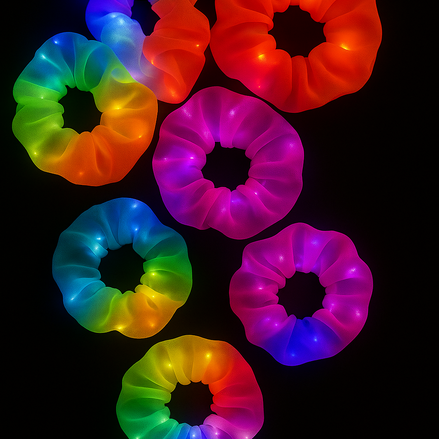 LED light scrunchie haarelastiek met lichtjes voor feestlooks - De HaarBoetiek