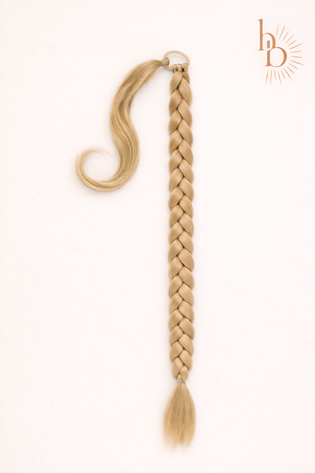 Premium vlecht ponytail blond | De haarboetiek | 70 CM