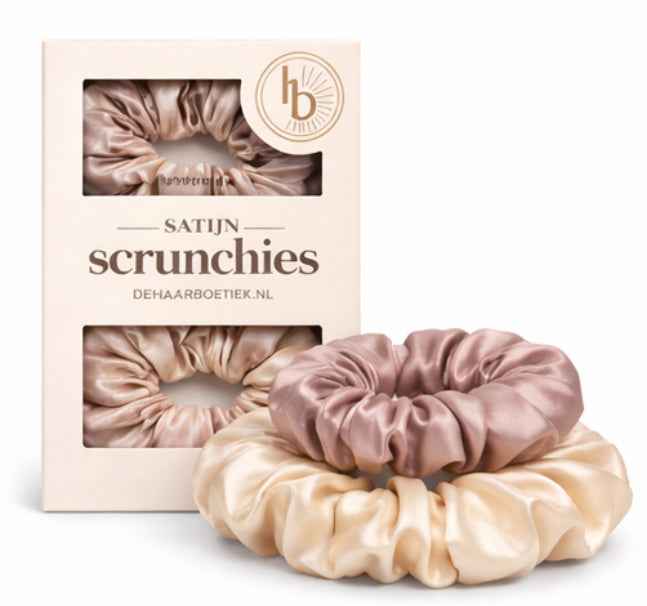 Srunchie duo pack ivoor - rosé - silk