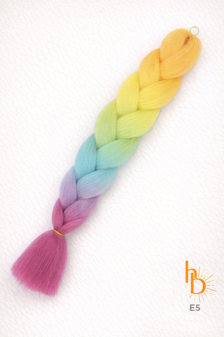 Premium invlecht haar regenboog oranje -geel | de haarboetiek