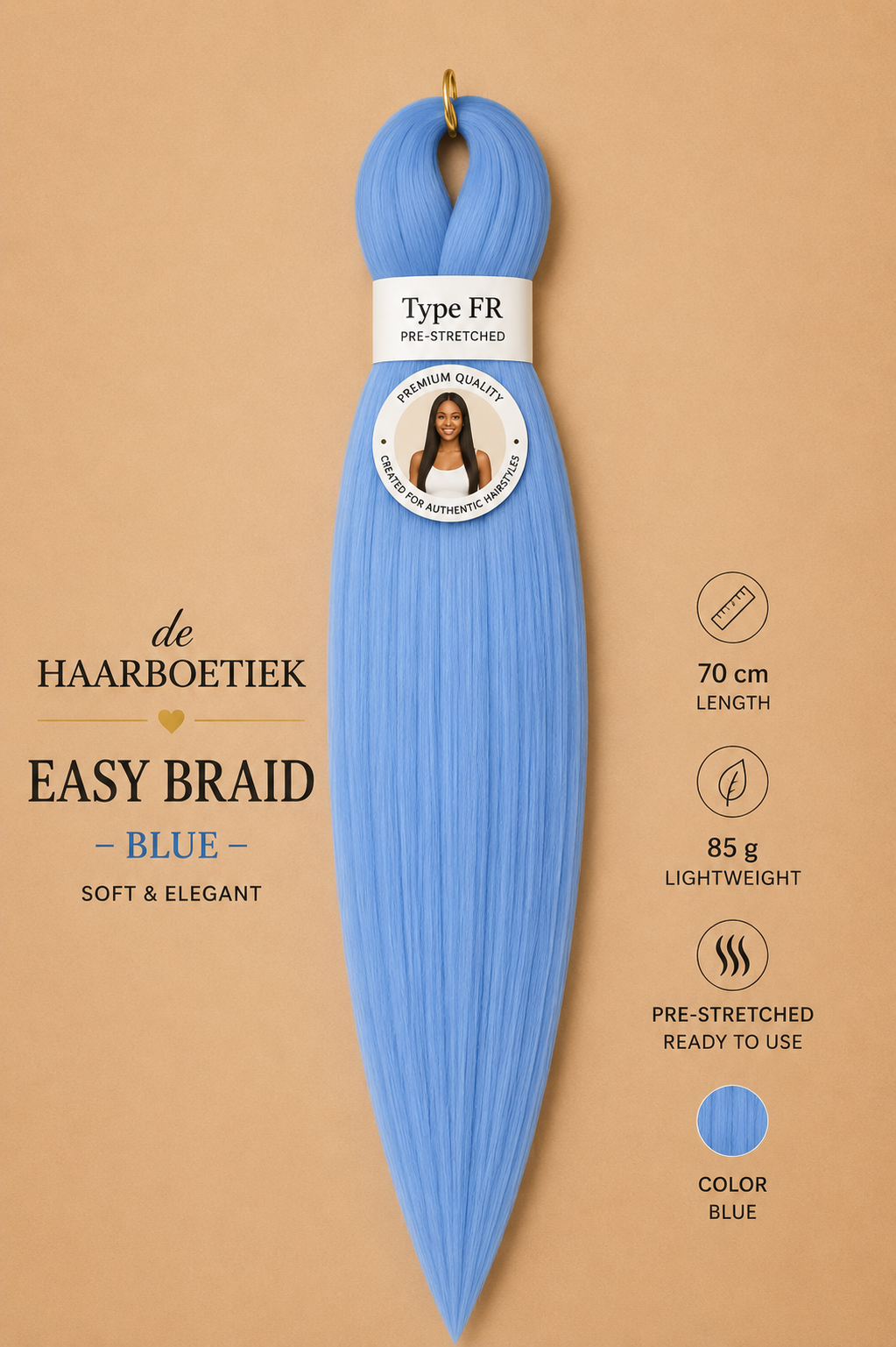 Easy braid licht blauw