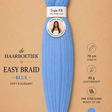 Easy braid invlechthaar licht blauw