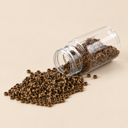 Micro-ringen 4,0 mm koper nano-mini – donkerblond – 100 stuks – De HaarBoetiek