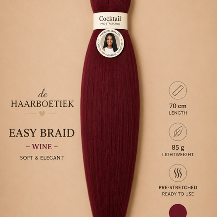 Easy braid invlechthaar wijnrood