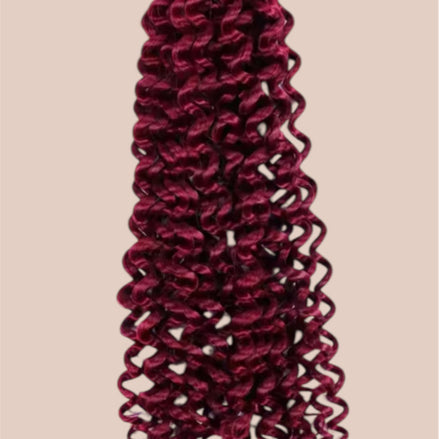 Afro curls invlecht haar bordeaux - De HaarBoetiek