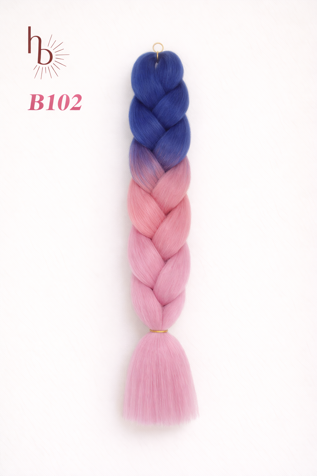 Premium invlecht haar donker blauw - licht roze | de haarboetiek