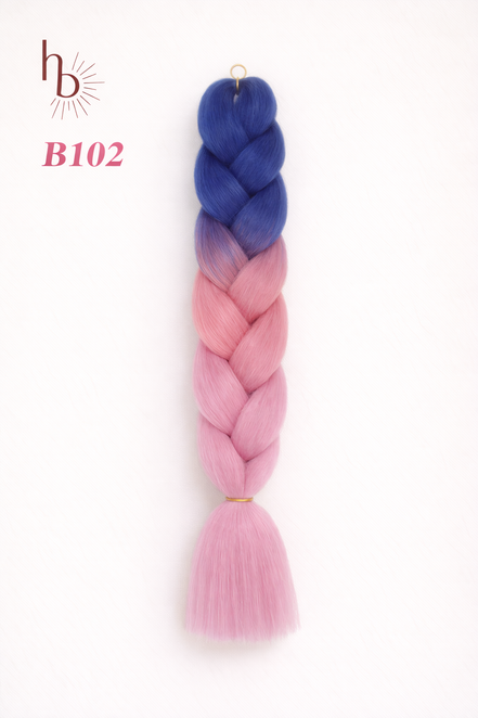 Premium invlecht haar donker blauw - licht roze | de haarboetiek