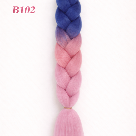 Premium invlecht haar donker blauw-licht roze - De HaarBoetiek