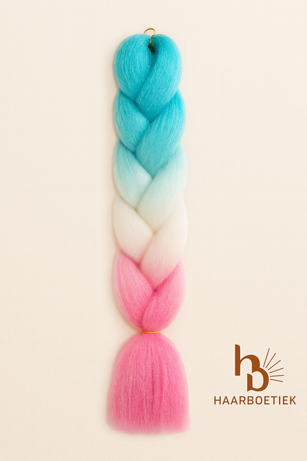 Invlecht haar roze - wit - blauw | De haarboetiek