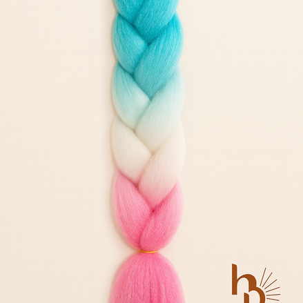 Invlecht haar roze-wit-blauw - De HaarBoetiek
