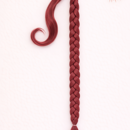 Premium vlechtstaart rood 70cm braid ponytail op elastiek - De HaarBoetiek
