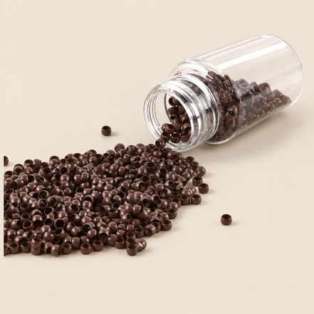 Micro-ringen 4,0 mm koper nano-mini – middenbruin – 100 stuks – De HaarBoetiek