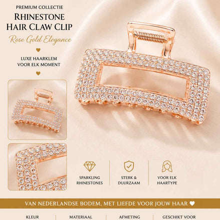 Premium haarklem diamant rose goud glitter accessoire voor haar - De HaarBoetiek